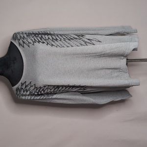 3X Rock & Republic bling wing design soft l/s gray sweatshirt-EUC